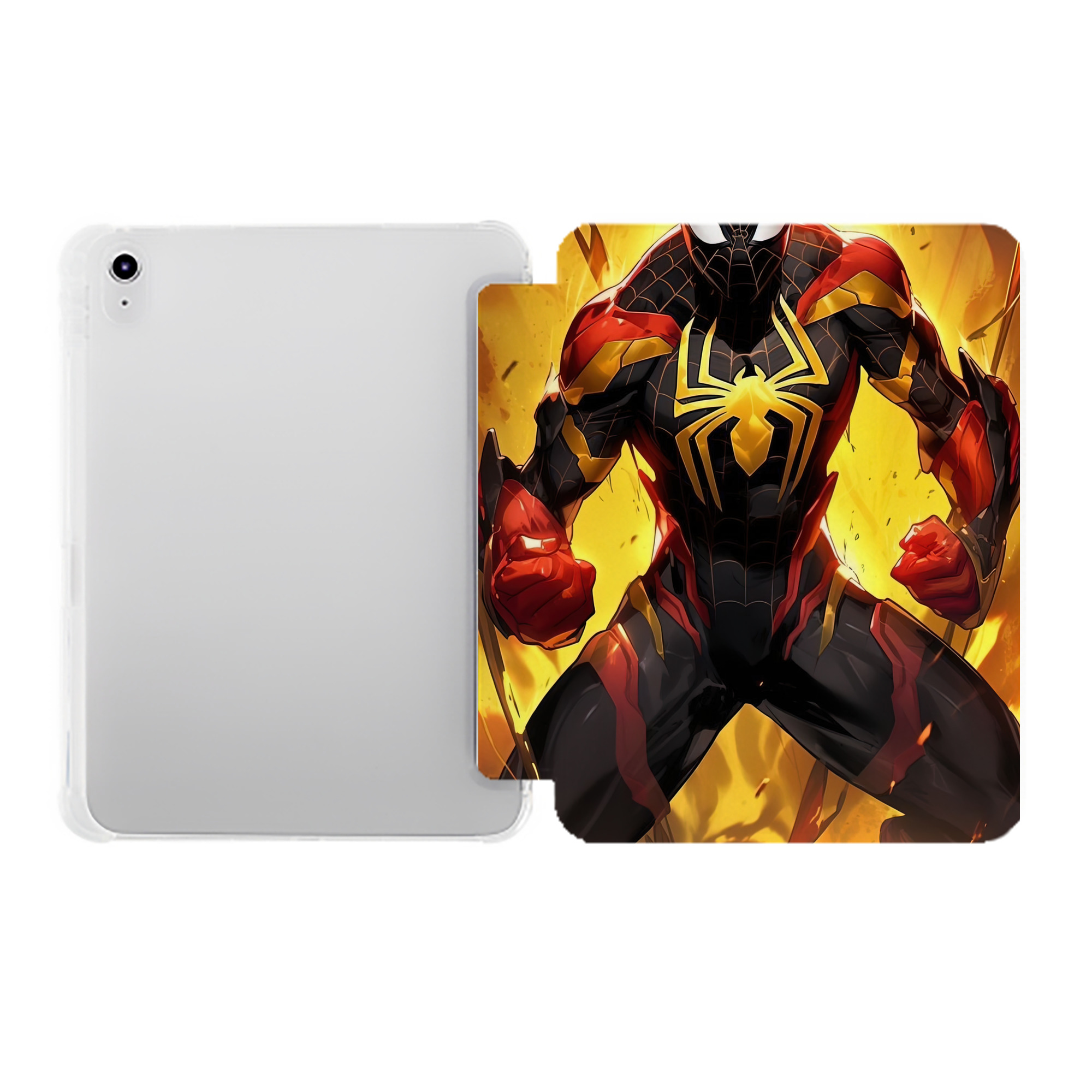 （画像用） Spider Man スパイダーマン IPad ケース ペン収納付き 三つ折りスタンド PUレザー×シリコン 対応機種9.5/10.5/10.9インチ